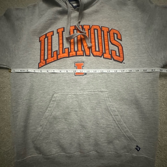 Fighting Illini Hoodie - Men’s Pullover Hoodie - Gray - Men’s Size: M - Picture 5 of 7